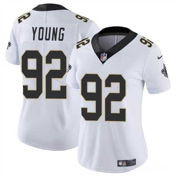 Women%27s New Orleans Saints #92 Chase Young White Vapor Stitched Game Jersey Dzhi->women nfl jersey->Women Jersey